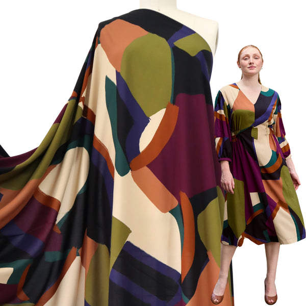 Atelier Jupe - 100% Viscose - Large Abstract Print